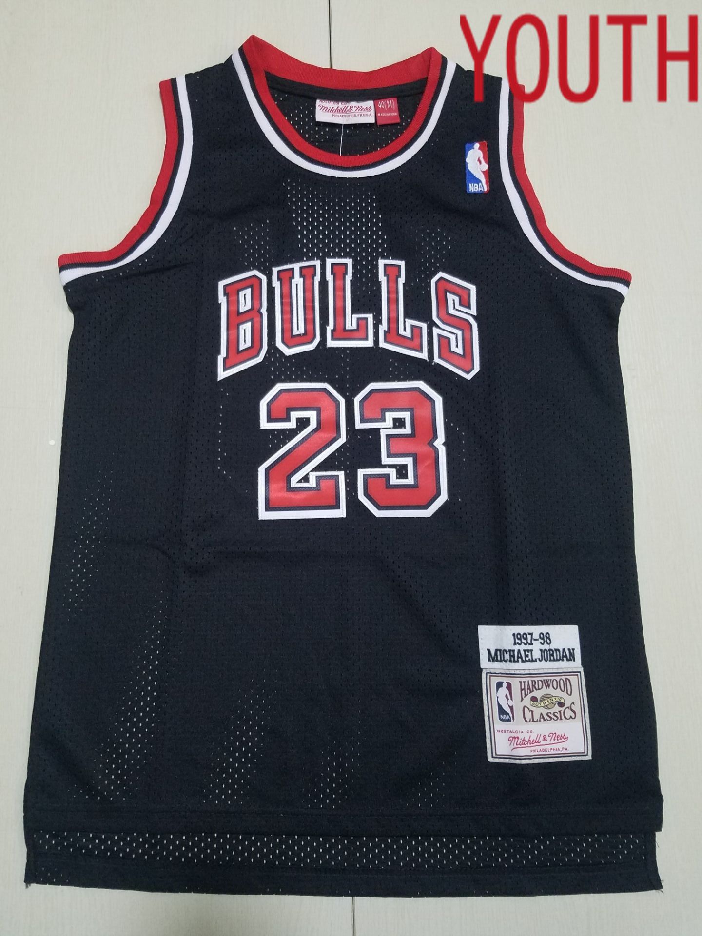 Youth Chicago Bulls 23 Jordan Black Throwback 2022 NBA Jersey